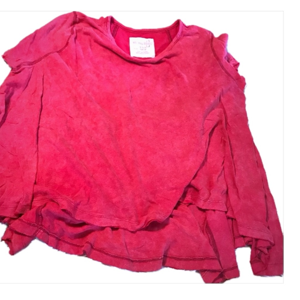 Free People whimsigoth red oversized boho swing tee